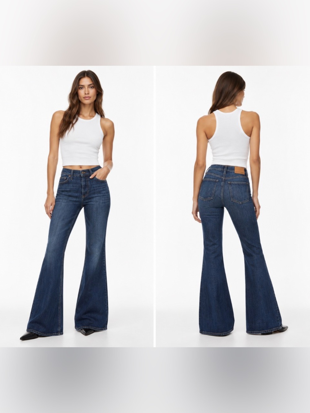 Denim Forum The Marianne High Rise Flare Jeans Nightfall NWT 23